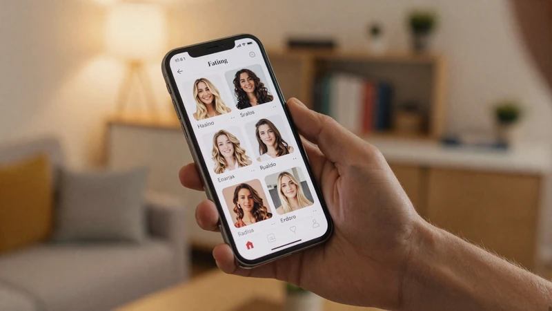 Smartphone displaying European dating app with profile cards of verified women - free dating sites comparison for American men