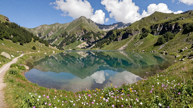 Stunning alpine lake in the Andorran Pyrenees during summer - ideal setting for outdoor dating activities in Andorra