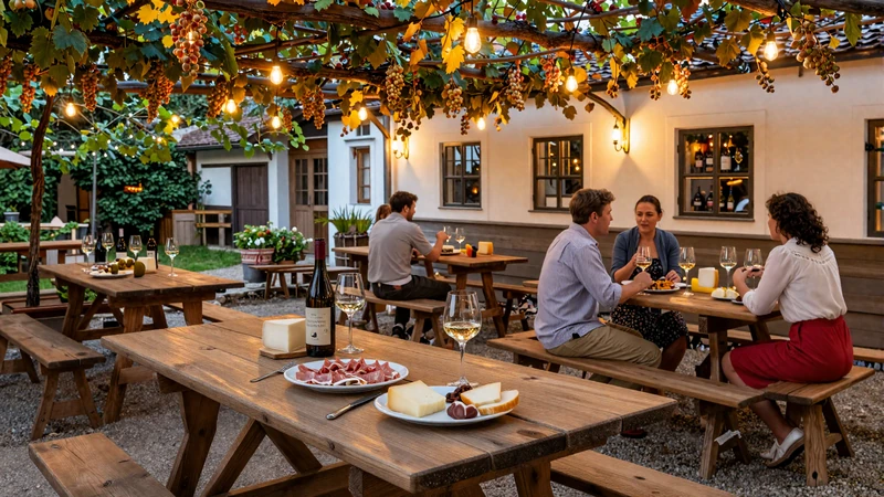 Traditional Austrian Heuriger wine tavern in Grinzing Vienna - romantic setting for Austrian dating culture