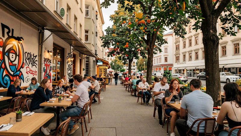 Contrasting German dating scenes - trendy Berlin cafe versus traditional Munich Biergarten for meeting German women